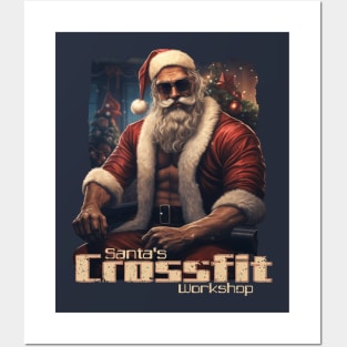 Crossfit Santa Claus Posters and Art